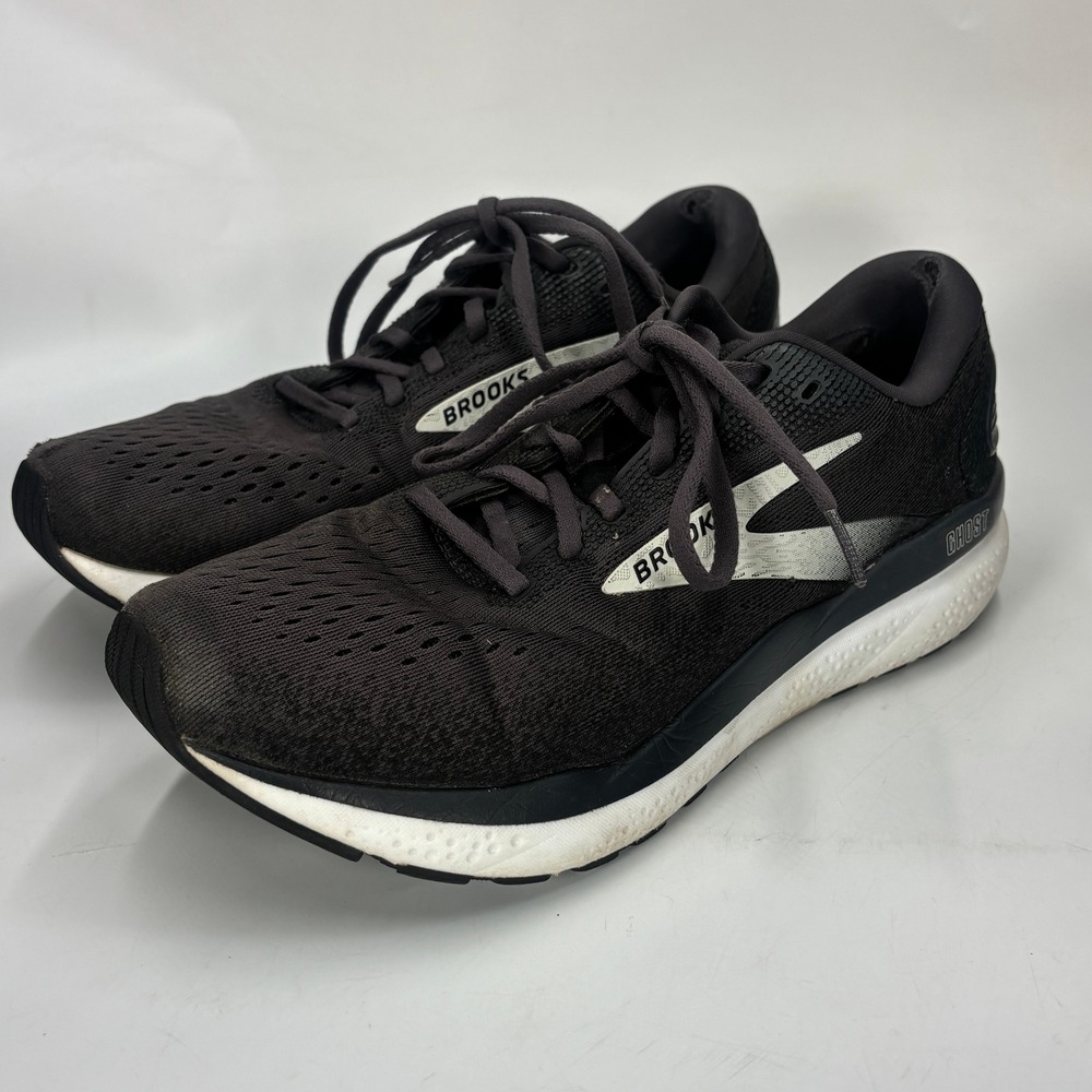 Brooks Ghost 16 Men's Size 9.5 D Running Shoes Black White 1104181D090